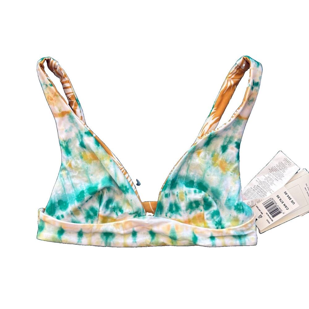 NWT RipCURL XS Tie Dye Light Aqua Revo Halter Women’s XS Reversible